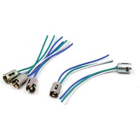 uxcell 5 Pcs Motorcycle Double Contact 3 Wire Rear Lamp Tail Light Socket Green