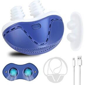 Anti Snoring Devices, Double Vortex Anti Snoring Device, Snoring Solution, Adjustable Wind Speed, Suitable for All Nose Shapes, Stop Snoring Suitable for Men and Women, Blue