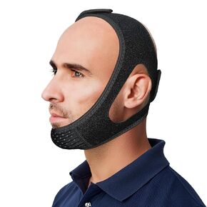 حزام الذقن لمستخدمي CPAP | دعم مريح للفم لتشجيع وضع الفم المغلق للرجال والنساء الذين يتنفسون من خلال الفم أثناء النوم (S-M)