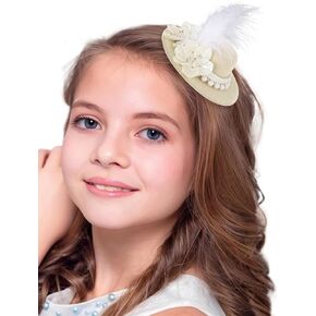 Bohend Mini Fascinator Hat Flower Feather Hair Clip Tea Party Hats Fancy Girls Accessory for Women