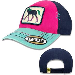 Do Good Today Youth Toddler Hot Pink Horse Wearing Rain Boots Patch Mesh Back Trucker Hat