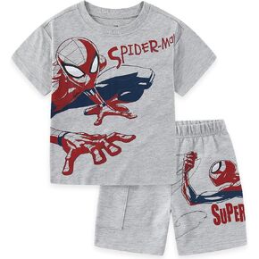 MARVEL Spider-Man Boys Thirt Shirt Sere Shirt و French Terry Shorts for Little and Big Kids