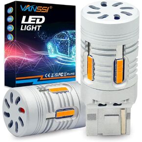 7440 LED LED Amber Yellow ، 7440 Amber LED لمبة LED مع مقاوم مضاد للمقاوم Canbus خالية من الفلاش Hyper ، T20 7440A 7440NA W21W WY21W LED لمصباح إشارة الدوران ، حزمة 2
