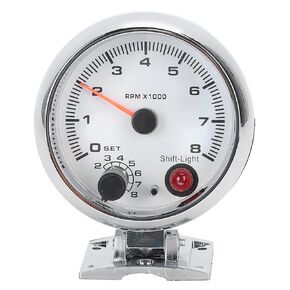 Automotive Tachometer, 7 Color Background Lights Car Tacho Gauge Meter 0-8000 RPM with Shift Light for 4/6/8 Cylinder 12V Gasoline Powered Vehicles