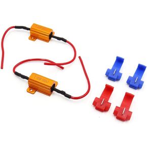 uxcell 2Pcs 25W 25RJ LED Headlight Canbus Decoder No Error Free Load Resistor for Car