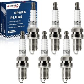 PLACKS Iridium Spark Plugs 6 Pack 5464 BKR5EIX-11 متوافق مع 2001-2009 Hyundai Santa Fe 2.7L 3.3L 3.5L ، Sonata ، Tiburon ، Tucson ، Infiniti I30 ، Acura RL ، Isuzu Rodeo ، Mercedes-Benz ، 7090 ، Bkr5egp