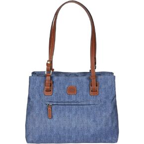 BRIC's X Travel Shopper Bag - حقيبة يد متوسطة مع أحزمة جلدية حقيقية - يمكن ارتداؤها على الكتف أو الصليب