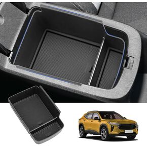 Zekrom Center Console Organizer for Chevy Trax 2024 Accessories ، صندوق تخزين مسند الذراع ، صينية تخزين منظم وحدة التحكم المركزية للملحقات الداخلية لـ Chevy Trax