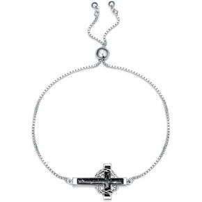 Cross Bracelet for Women 925 Sterling Sliver Crown of Thorns Bracelet Christian Jewelry Religious Gifts for Women Mom Men