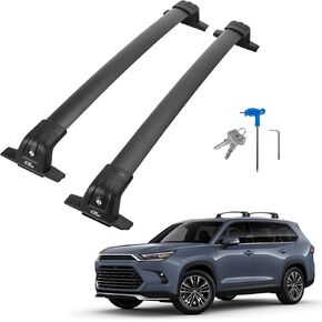 قضبان سقف السيارة القابلة للقفل Joytutus ، متوافقة مع Toyota Rav4 2019-2025 مع السكك الحديدية الجانبية للمصنع (غير مناسب للمغامرة/طبعة الغابات الهجينة/TRD على الطرق الوعرة/22-24 LE) ، أشرطة الألومنيوم