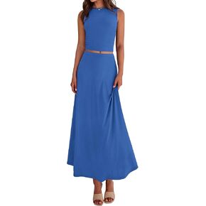 مجموعات تنورة BTFBM 2 قطعة للنساء 2025 Summer Spring Dresses Resort Faction Curise Toan Top Maxi Skirt Set