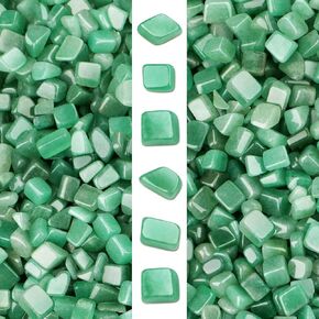 Gemshan Green Jade Stones ، Block Chips Stone 2LB Gemstone Gemstone Rocks Natural Rocks Aventurine Stone للديكور المنزلي DIY Project
