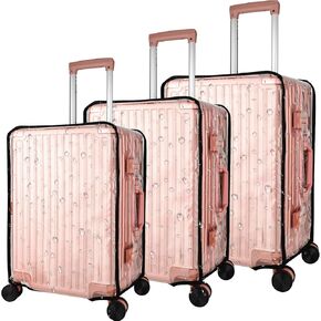 3 Pieces Luggage Cover Thicken Clear PVC Suitcase Cover, 20" 24" 28" In Luggage Protector Suitcase Cover Waterproof Dustproof Anti-scratch for Travel Luggage Suitcase
