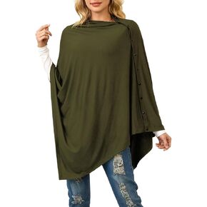 Ferand Women's Lightweight Poncho قمم متعددة الاستخدامات شال بأزرار لفصل صيف الربيع