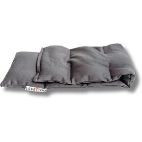 Wrap Microwave Neck and Shoulders Pad | Filled with Real Lava Sand | for Neck, Shoulder, Cramps, Cordless Warm Compress Weighted Heat Pack for Aches, Unscented | Made by Lavayoo (Black)