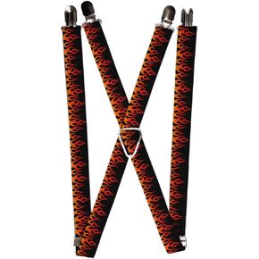 Buckle-Down Unisex-Adult's Suspender-Flames