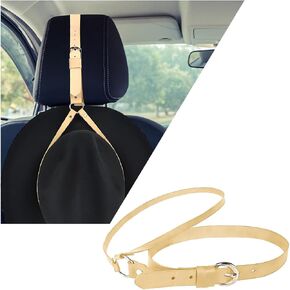 Mandark Car Cowboy Hat Holder, Leather Automotive Seatback Hat Hanger, Cowboy Hat Rack with Adjustable Strap, Vehicle Interior Decorative Accessories, Universal for RV, SUV, Truck (Brown) in Kuwait
