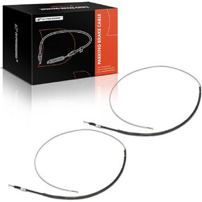 A-Premium 2-PC Set Parking Brake Cable Assembly Compatible with Volkswagen & Audi Models: Jetta 2006-2014, Golf, Golf R, A3 Quattro, GT, R32, Rabbit
