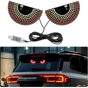PIFOOG LED Devil Eyes Light for Car Window Demon Evil Eye Sign Lights Cars Back Windshield USB Road Rage Light up Flicker Signal Lighting Cool Fun Stuff Accessories Amber Yellow