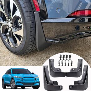 اللوحات الطينية لـ Mustang Mach E 2024 2023 2022 2021 - اللوحات الطينية الأمامية والخلفية ، حراس الحراس الطينيون ، الملحقات الخارجية لفورد موستانج Mach -E ، لا حاجة لحفر ثقوب (4 مساءً)