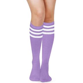 Benefeet Sox Knee High Socks for Women Girls Striped Knee Highs Athletic Tube Socks Outdoor Sport Costume Stockings