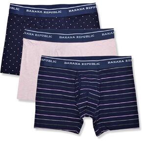 Banana Republic Mens Organic Cotton Blend مرنة الخصر 3 ملخصات الملاكمين ،