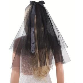 Black Lace Veil Bridal Wedding Veils Creative Cathedral Tulle Sheer Wedding Veil With for Brides Bachelorette