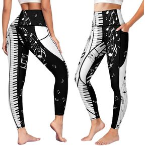 High Waist Yoga Pants with Pockets Tummy Control Workout Running 4 Way Stretch Yoga Leggings for Girls Women in Saudi Arabia