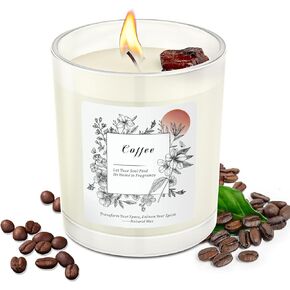 10oz Natural Soy Wax Scented Candles with 10% Essential Oil & Crystal for Women,Grapefruit Aromatherapy Candles,60H Long Lasting Burn in Frosted Glass for Home,Gifts,Relax,Décor,Pet Friendly,Healing