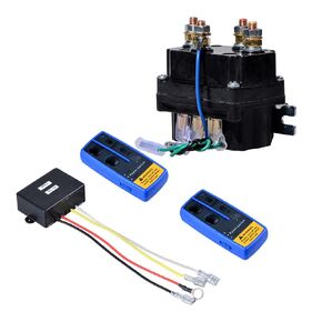 Astra Depot 500A Winch Relay Solenoid with Remote 12V Winch Relay Contactor & 2pcs Twin Blue Wireless Remote Control Kit Max. 150ft for 8000-12000lbs ATV UTV Truck Jeep Winches