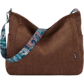حقيبة حمل Chase Chase Chic Corduroy للنساء ، حقيبة هابو حقيبة هوب كبيرة من الرسول ، حقيبة يد قابلة للتحويل للعمل