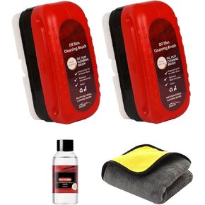 Automotive Oil Film Cleaning Brush for Car Window, Poweful Windshield Cleaner Glass Cleaning Board, Car Window Oil Film Remover, Prevents Rain and Fog, Improves Clarity and Visibility (2Pcs)