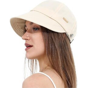 Sun Hat with Ponytail Hole for Women Summer Quick Dry Wide Brim Waterproof Beach Hat UV Protection Baseball Cap UPF 50+