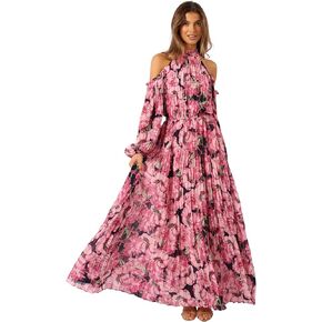 Petal & Pup Women's Hilary Pleated Maxi Dress