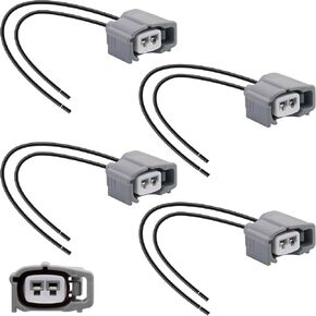 JA&MIU Fuel Injector Connectors with Pigtail Wiring Harness Compatible with Toyota Injectors 23250-22020, 23250-22070 Compatible with Toyota Solara 2007-2008 Highlander 2007 7.48 Inch Wire Length，4PCS