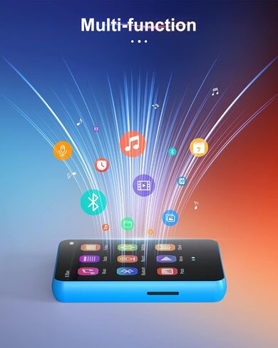 128GB MP3 Player with Bluetooth 5.3, HiFi Sound, HD Speaker, FM Radio, Voice Recorder, E-Book, 2.4" Full Touchscreen, Portable Music Player for Sports (Earphones Included) in Saudi Arabia