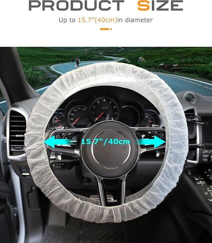 Disposable Steering Wheel Covers,Car Accessories Transparent Steering Wheel Cover,Plastic Car Steering Wheel Cover,Steering Wheel Protector with Elastic Trims for Car (Translucent-50pcs) in Kuwait