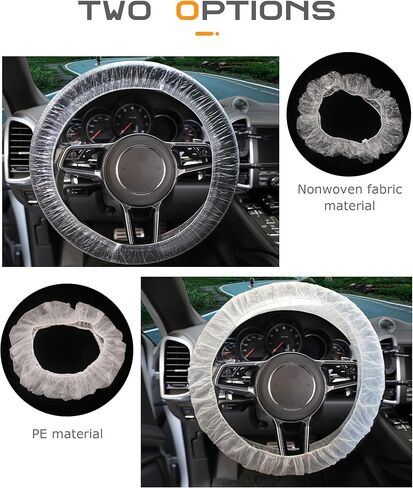 Disposable Steering Wheel Covers,Car Accessories Transparent Steering Wheel Cover,Plastic Car Steering Wheel Cover,Steering Wheel Protector with Elastic Trims for Car (Translucent-50pcs) in Saudi Arabia