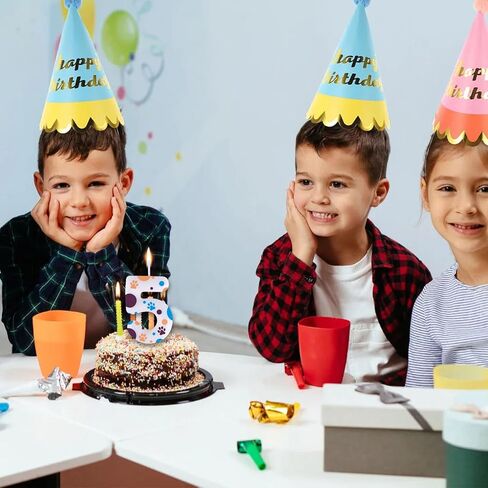 Blue Dog Paw Number 2 Birthday Candle White Number 2 Candle Dog Patrol Cake Topper Candles Blue Paw Print Theme Cake Candles for Boys Girls Baby Shower Birthday Party Decorations in Kuwait