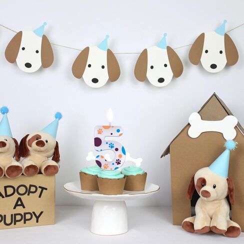 Blue Dog Paw Number 2 Birthday Candle White Number 2 Candle Dog Patrol Cake Topper Candles Blue Paw Print Theme Cake Candles for Boys Girls Baby Shower Birthday Party Decorations in Kuwait