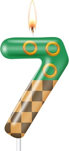 غرين هيل Zone و Golden Rings Birthday Candle Hedgehog كعكة عيد ميلاد Topper لتوصيلات ديكور مواضيع الرسوم المتحركة (6) in Kuwait