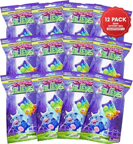 2 Pack | Mystery Bags for Boys and for Girls | Surprise Alien and Cow Plush | Stocking Stuffer of Collectible Bean Toys | Soft Bean-Filled Plushies | Mystery 2pk in Saudi Arabia