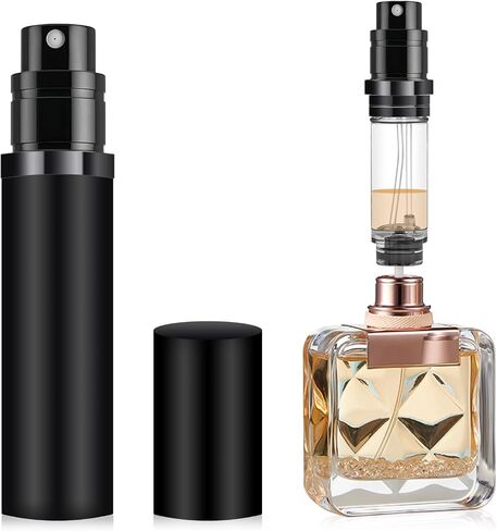5ML Perfume Travel Refillable Dispenser, Mini Portable Cologne Sprayer, Empty Cologne Travel Spray Bottle(Matte Black) in Saudi Arabia