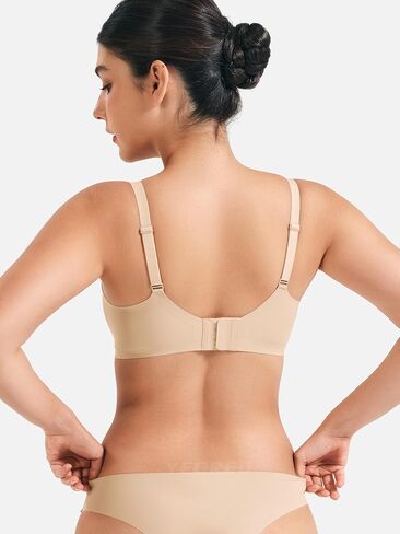 YEOREO Women Push Up No Underwire Bra Full Coverage V Neck Basic Bralette Seamless Everyday Bra in Kuwait