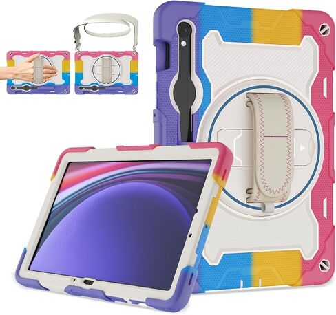 for Samsung Galaxy Tab S9/ S9 FE 5G Tablet Case 2023 with HD Screen Protector|360 Kickstand Hand Strap,Shoulder Strap|Heavy Duty Rugged Drop-Proof Case for Galaxy Tab S9 FE 10.9''/ S9 11'' in Saudi Arabia