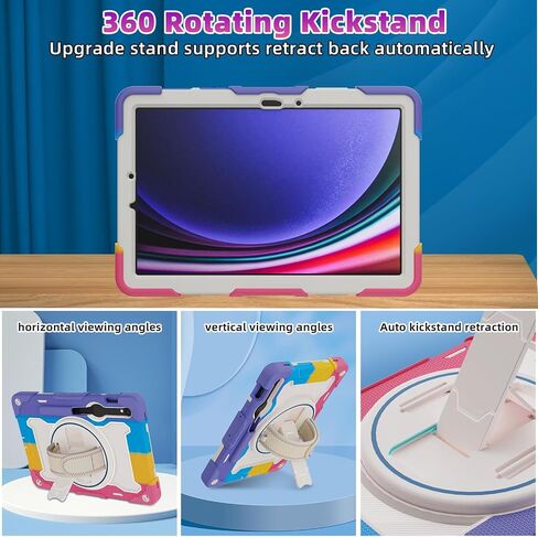 for Samsung Galaxy Tab S9/ S9 FE 5G Tablet Case 2023 with HD Screen Protector|360 Kickstand Hand Strap,Shoulder Strap|Heavy Duty Rugged Drop-Proof Case for Galaxy Tab S9 FE 10.9''/ S9 11'' in Saudi Arabia