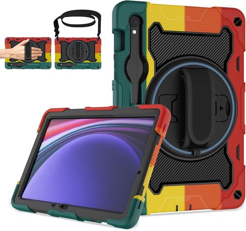 for Samsung Galaxy Tab S9/ S9 FE 5G Tablet Case 2023 with HD Screen Protector|360 Kickstand Hand Strap,Shoulder Strap|Heavy Duty Rugged Drop-Proof Case for Galaxy Tab S9 FE 10.9''/ S9 11'' in Saudi Arabia