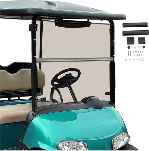 ECOTRIC Clear Windshield Compatible with 2008-Present/Current for EZGO RXV Model Impact Resistant Windshield for EZGO RXV Golf Cart(2008&UP) Folding Style in Kuwait