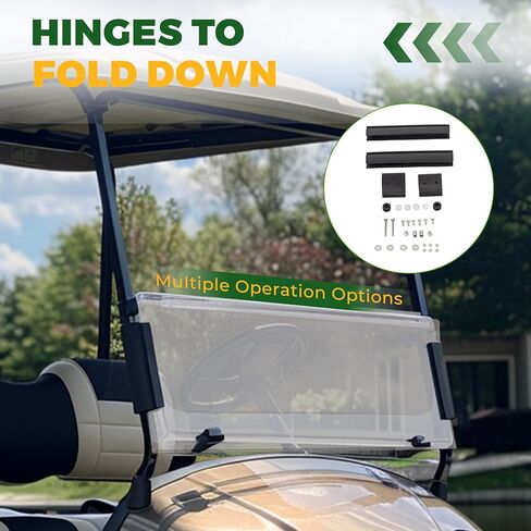 ECOTRIC Clear Windshield Compatible with 2008-Present/Current for EZGO RXV Model Impact Resistant Windshield for EZGO RXV Golf Cart(2008&UP) Folding Style in Kuwait