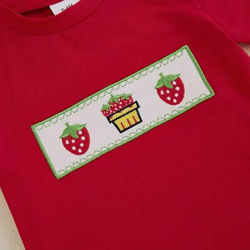 Toddler Baby Boy Summer Clothes Fruits Embroidery Short Sleeve T Shirt Plaid Shorts Sets Cute Boys Summer Outfits in Saudi Arabia